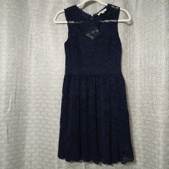 francesca's navy lace dress Francesca's Collections | Dresses | Francescas Lace Navy Blue Dress